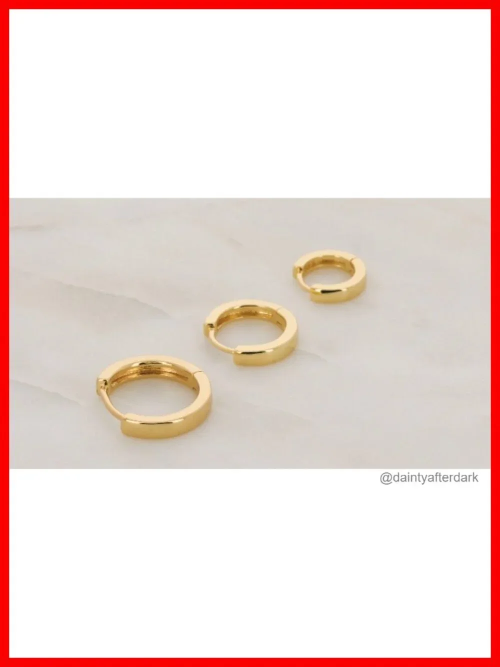Set of 6 Small Huggie Hoop Earrings, 14K Gold Plated, Hypoallergenic
